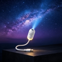 Lámpara de Escritorio Mini ABS Minimalista Moderna, Lámpara de Noche para Dormitorio, Luz Nocturna para Dormir, Protectora de Ojos, Proyector de Estrellas con Alimentación USB