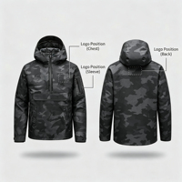 Veste Anorak Homme Personnalisée Camouflage Nuit Demi-Zip à Capuche Poches Tactiques Extérieur Polyester Gorpcore Streetwear Usine