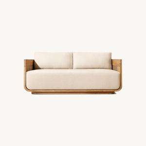 Ensemble <span class=keywords><strong>de</strong></span> canapés <span class=keywords><strong>de</strong></span> jardin <span class=keywords><strong>de</strong></span> luxe modernes en rotin PE, cannage et bois <span class=keywords><strong>de</strong></span> teck, avec coussins imperméables pour villas - Product Image 2