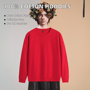 Sudadera de cuello redondo de algodón 100% para hombre, venta al por mayor, sudaderas con capucha holgadas, sudaderas con logotipo personalizado, sudaderas con patrón sólido de invierno - Product Image 3