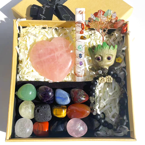 Vente en gros de pierres de cristal de guérison spirituelle naturelle, pierres roulées, sculptures de cœur en quartz rose, bracelet, ensemble d'artisanat en cristal - Product Image 3