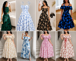 Breathable Linen Cotton Women's Adult Summer Dresses Random Mix Casual Daily Wear Assorted Styles <b>Mixed</b> Full Truck Shipment - Product Image 6