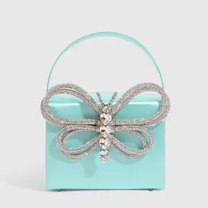 AS borsa a tracolla a farfalla con strass lucidi borse a tracolla in raso di seta borsa e borsa da sera per la festa nuziale delle signore