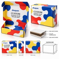 Boîte d'expédition personnalisée pour club de puzzles, en carton ondulé rigide, doublée d'éponge, en matériaux recyclés, pour abonnement e-commerce