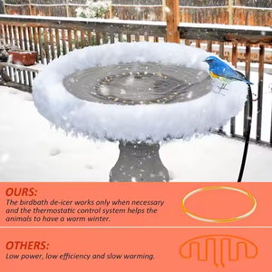 Winter <b>Pond</b> <b>Heater</b> 250 Watt Bird Bath Deicer System 3.3 Feet Cord Thermostatically Controlled For Farm Ranch Pet - Product Image 6