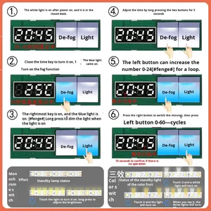 Nút kép hẹn giờ thông minh gương chống sương mù đồng lá dẫn điện dung nhiệt độ defogging Thiết bị chuyển mạch chia công nghệ cảm ứng - Product Image 4