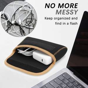 SMETA Usine Personnalisé Mini Néoprène Poche Cas pour Chargeur de Téléphone <span class=keywords><strong>Airpods</strong></span> Câbles Écouteurs <span class=keywords><strong>MagSafe</strong></span> Puissance Adaptateur Clés Porte-clés - Product Image 5