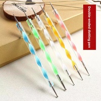 Lot de 5 stylos à double embout pour nail art, outils de manucure pour la pose de perles et le dessin de fleurs, approvisionnement transfrontalier