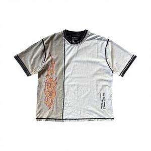 T-shirt à manches courtes en tricot formel en polyester/coton, taille plus, pour homme, hip-hop, respirant, séchage rapide, imprimé numérique - Product Image 1