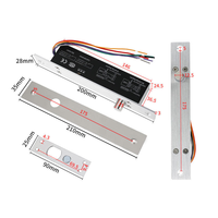 Serrures électriques étroites à 5 fils en acier inoxydable, vente en gros d'usine, pour portes en verre/bois/armoires, serrure à mortaise électrique