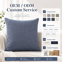Housse de coussin décorative carrée OEM ODM en tissu tissé texturé doux pour la maison
