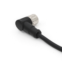 Connecteur industriel pré-moulé personnalisé M12 IP67 en alliage avec verrouillage par vis, câble de 3 m, connexion à filetage interne 3/4/5 broches