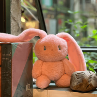 Jouet en peluche lapin mignon multicolore à tirer, lapin à longues oreilles en peluche pour cadeaux d'enfants et machine à grue