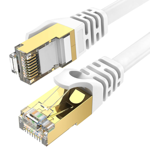 Câble Ethernet plat Cat7 10 Gbps 500 MHz RJ45 plaqué or en cuivre pur, câble LAN 8P8C, cordon de raccordement réseau pour câblage de bureau - Product Image 2