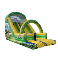 Toboggan gonflable à thème animaux sauvages de la jungle, toboggan gonflable commercial en PVC pour enfants, toboggan gonflable d'extérieur