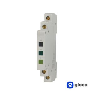 Gloca – indicateur lumineux Led triphasé, 230V, montage sur rail Din, lampe de signalisation Ip54, corps en plastique, affichage Led vert - Product Image 2