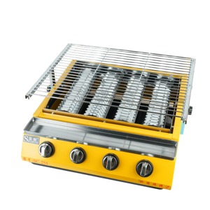 FY Barbecue commercial en acier inoxydable à 4 brûleurs-Sans fumée, portable avec allumage automatique pour restaurants ou fêtes en plein air - Product Image 3