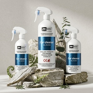 Bouteille en aluminium de 500 ml avec pulvérisateurs noirs pour nettoyant de jantes sans acide, bouteille de soin automobile en métal, impression personnalisée - Product Image 1