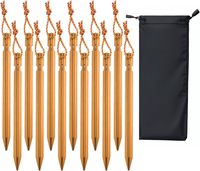 Piquets de tente en aluminium NBT 7 pouces, ultralégers, avec corde réfléchissante, pour le camping, la randonnée et le trekking