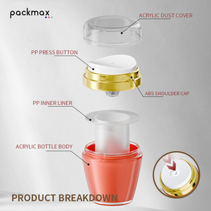 30g Jar-Shaped Acrylic Airless <b>Pump</b> Bottle – Refillable Serum & Face Cream Dispenser - Product Image 2