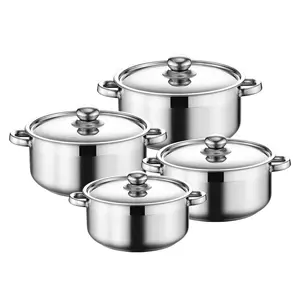 Bán cũng thép không gỉ cho nhà bếp đa chức năng nấu ăn Bộ nồi bốn mảnh súp nồi Cookware sets