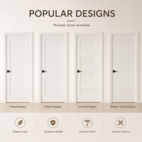 Porte intérieure peinte en blanc, 1 panneau, style Shaker, surface mate lisse préfinie, porte moderne, taille personnalisée