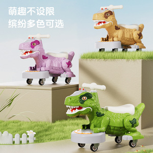 Tricycles pour enfants - Convient aux garçons et aux filles de 1 à 3 ans. Véhicule à quatre roues de style dinosaure avec glissière. - Product Image 5