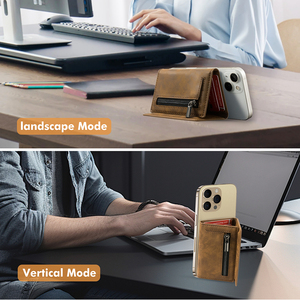 CASEKEY Magsafe Compatible Pu Leather Vintage Style Men's <b>Wallet</b> Magnetic Closure ID & Credit <b>Card</b> <b>Holder</b> 3-4 <b>Cards</b> - Product Image 3