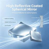 Réflecteur sphérique plano-concave BK7 K9 50*50mm, miroir optique concave carré en aluminium pour équipement laser