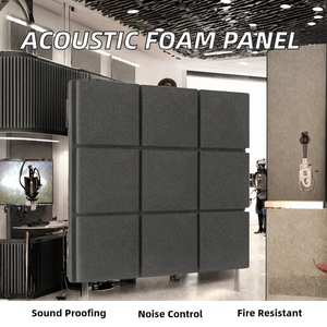 Panel de Espuma Acústica Autoadhesiva de 9 Rejillas, Ignífuga, 50x50cm, NRC 1.0, Moderna Espuma de Reducción de Ruido para Podcast, Sala de Transmisión, KTV - Product Image 2