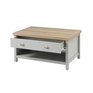 <span class=keywords><strong>Mesa</strong></span> de Centro Moderna, Superficie de Madera Clara <span class=keywords><strong>con</strong></span> Base Gris, <span class=keywords><strong>Mesa</strong></span> de Centro de 2 Niveles <span class=keywords><strong>con</strong></span> Cajón de Almacenamiento para Sala de Estar - Product Image 2