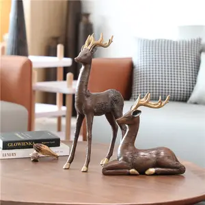 High Quality Luxury Home Decoration Accessories Creative Resin Deer Sculptural Nordic Ornaments Home Decor