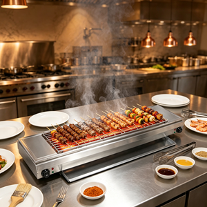 Parrilla Eléctrica Comercial para Catering, sin Humo, 7KW, Calentamiento Rápido, Unidad de Cocina Interior para Carne y Comida Vegetariana - Product Image 3
