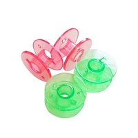 Bobine de machine à coudre transparente en plastique multicolore en gros