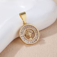 Colgante religioso de cobre chapado en oro de 18 quilates de moda con circón para regalo de niños Colgantes y dijes de moda