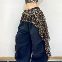 Vêtements de danse orientale pour femmes, foulard de hanche imprimé léopard, rideau de danse jazz, écharpe de taille pour la pratique de la danse orientale pour adultes