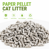 Litière pour chat en papier recyclé, biodégradable, écologique, 100 granulés, super absorbante, anti-odeur, sans poussière, avec OEM