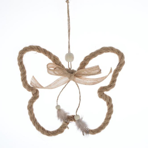 Décor à la maison Usine en gros Tenture Murale Bois Flotté Décoration coeur avec corde de chanvre - Product Image 1