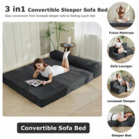 Fournisseur Vérifié Canapé-lit Pliable 3-en-1 en Mousse à Mémoire de Forme Compressée, Résistance 500 LBS, Retour à l'État d'Équilibre en 48H, Largeur 54 Pouces, pour Chambre à Coucher