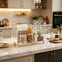 Porte-revues de luxe personnalisé en acrylique avec porte-stylo détachable, pieds dorés ajourés effet diamant, rangement de bureau pour la maison, le bureau et le salon
