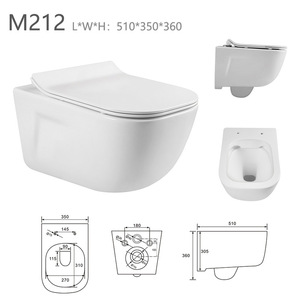 Ceramica wc a doppio sciacquone con ciotola quadrata rondella da donna M215 appesa a muro tipo fabbrica di esportazione diretta per uso <span class=keywords><strong>bagno</strong></span> - Product Image 4