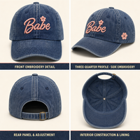 Casquette de baseball vintage délavée non structurée à calotte souple, broderie florale 3D rétro, visière incurvée, décontractée, unisexe, style Dad Hat