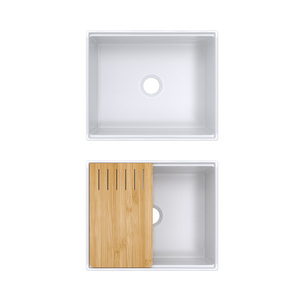 <span class=keywords><strong>Fregadero</strong></span> de cocina de arcilla refractaria de 24 pulgadas, de un solo tazón, <span class=keywords><strong>con</strong></span> delantal frontal y <span class=keywords><strong>escurridor</strong></span>, compacto y <span class=keywords><strong>pequeño</strong></span> - Product Image 4