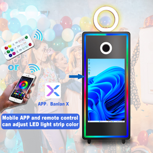 Mesin swafoto portabel, mesin Photobooth dengan kipas pendingin bingkai LED 32 43 inci layar sentuh cermin foto untuk acara pesta - Product Image 3