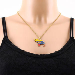 Collar con Colgante de Mapa de Venezuela para Mujer y Hombre, Cadena Fina con Dije de Corazón, Accesorios de Joyería, Nuevo Diseño - Product Image 4