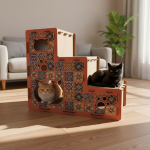 Luxury Three-Layer Eco-Friendly <strong>Cat</strong> <strong>Tree</strong> Scratcher With Multi-Functional Play Rest Design Durable Corrugated Paper Construction - Product Image 2