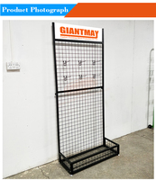 Facile mobilité magasin de détail panneau publicitaire présentoir support grille métallique panneau mural verrouillage roues accessoire accessoire
