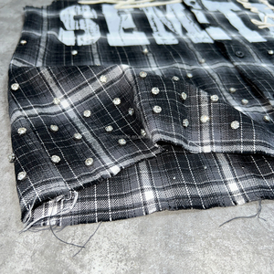 Camiseta sin Mangas con Botones y Estampado a Cuadros en el Cuello, Diseño de Diseñador, Estilo Urbano, Personalizada, Holgada, de Algodón con Pedrería, para Hombre - Product Image 5