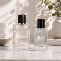 Flacon de parfum vide en verre transparent avec pompe pulvérisatrice, cylindre à sertir, 30ml, 50ml, 100ml, logo de luxe estampé or, personnalisable, marque Tuosai