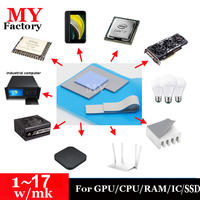 Almohadilla Térmica Suave de 2W-12.8W, 0.3/0.5/1.0/1.5/2.0/2.5/3.0mm, Almohadilla Conductora de Calor para Computadoras Industriales, IC, GPU, Baterías